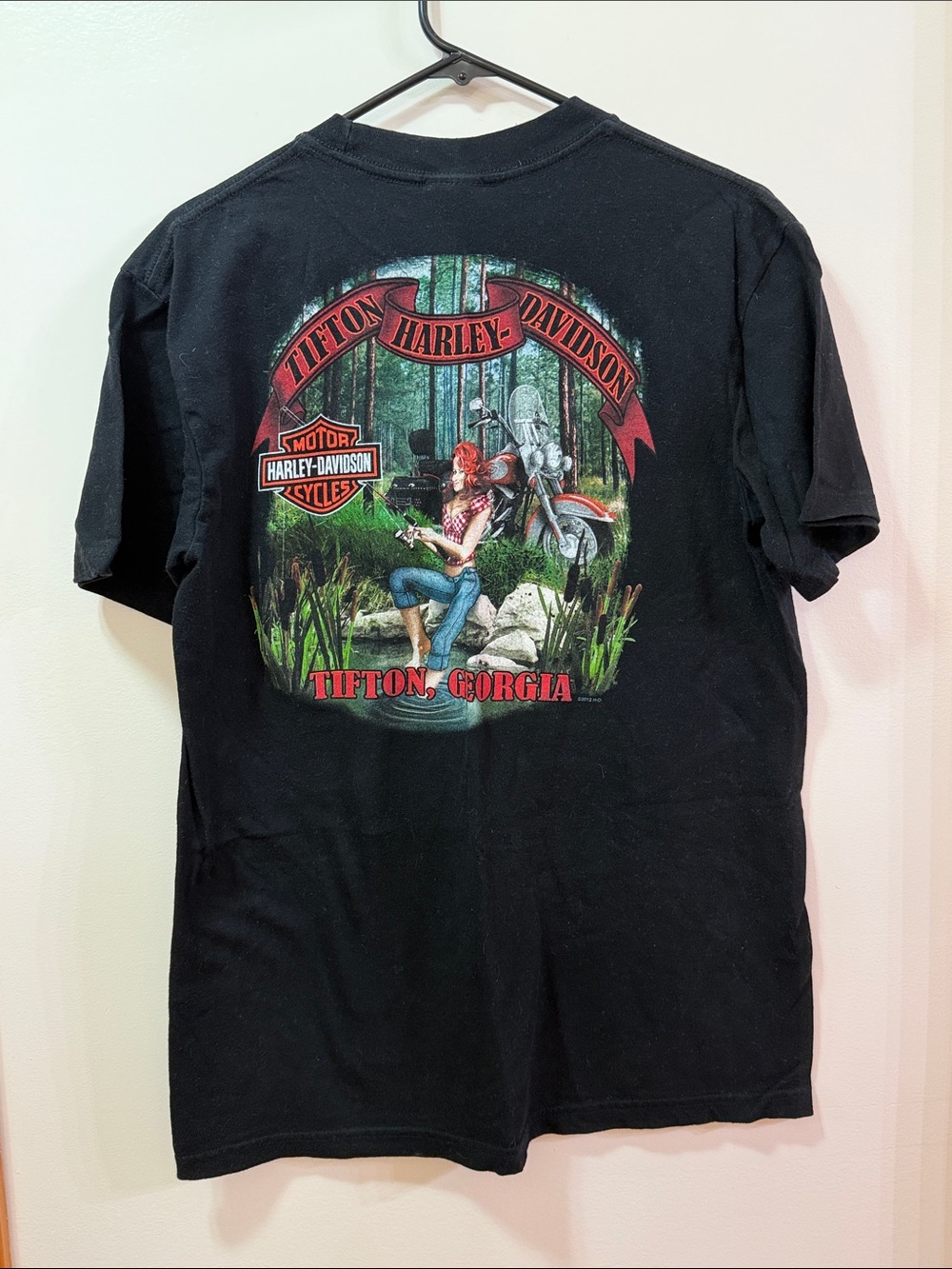 Harley-Davidson Black Short Sleeve Tee w Tifton, Georgia Graphic Size Large NWOT